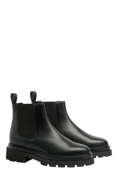 Santoni Elastic-panel Leather Boots In Black