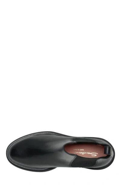 Santoni Elastic-panel Leather Boots In Black