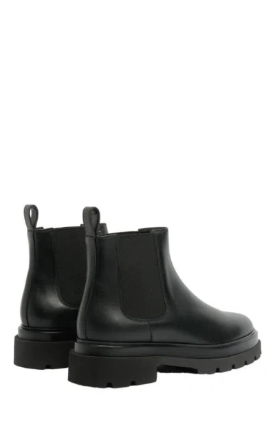Santoni Elastic-panel Leather Boots In Black