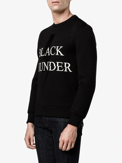 Shop Neil Barrett Black Thunder Print Sweatshirt