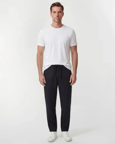 Lords Of Harlech Solid Linen Drawstring Pant In Black