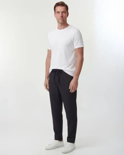 Lords Of Harlech Solid Linen Drawstring Pant In Black