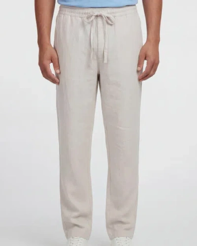 Lords Of Harlech Solid Linen Drawstring Pant In Gray