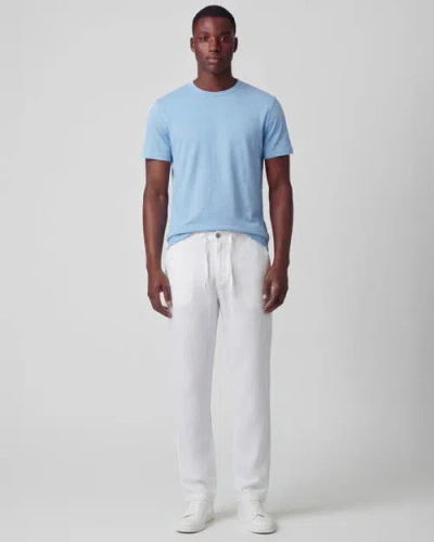 Lords Of Harlech Solid Linen Drawstring Pant In White