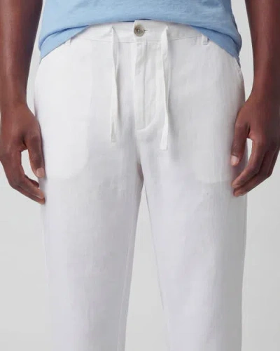 Lords Of Harlech Solid Linen Drawstring Pant In White