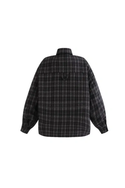 Moustache Plaid-pattern Shirt In Black