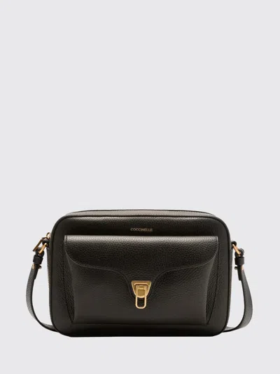 Coccinelle Beat Logo Stamp Small Shoulder Bag In Black