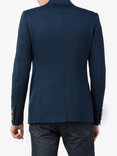 Shop Gucci Wool Blend Blazer In Blue