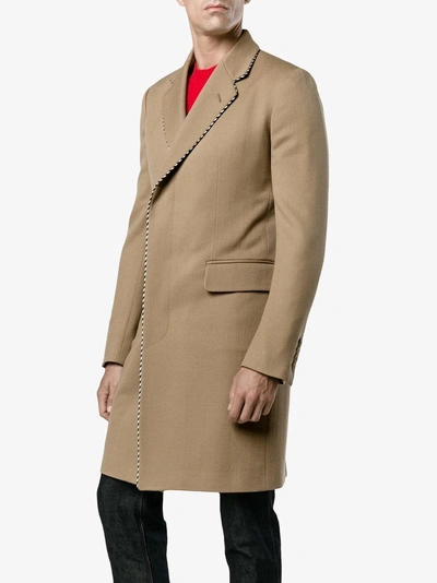 Shop Gucci Double Breasted Coat In Nude&neutrals
