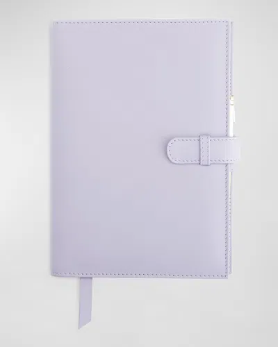 Royce New York Monogrammed Leather Executive Journal With Rollerball Pen In Blue