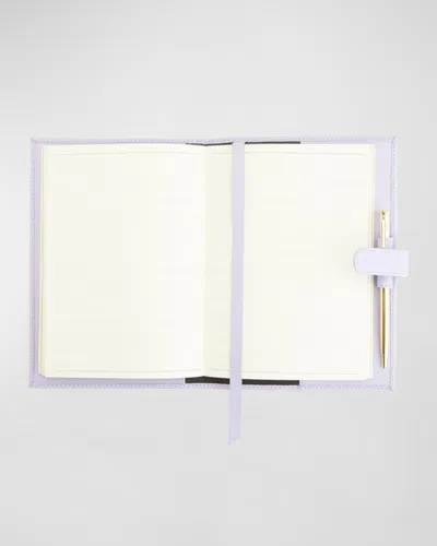 Royce New York Monogrammed Leather Executive Journal With Rollerball Pen In Blue