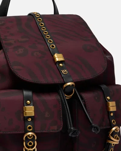 Pinko Patterned-flap Lambskin Backpack