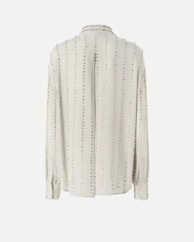 Pinko Camicia Leggera Con Righe Gioiello In Neutral