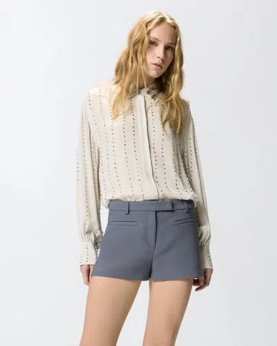 Pinko Camicia Leggera Con Righe Gioiello In Neutral