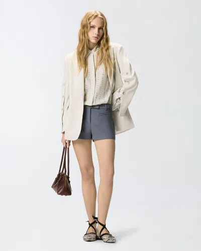 Pinko Camicia Leggera Con Righe Gioiello In Neutral