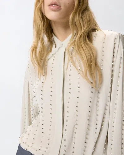 Pinko Camicia Leggera Con Righe Gioiello In Neutral