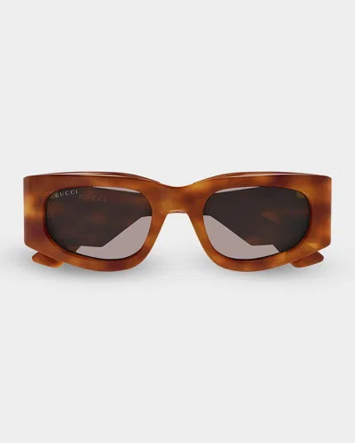 Gucci Ssima 51mm Rectangular Sunglasses In Gold