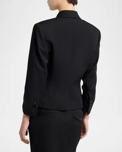 Versace Wool Grain De Poudre Informal Jacket In Black