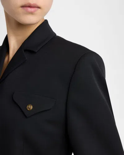 Versace Wool Grain De Poudre Informal Jacket In Black