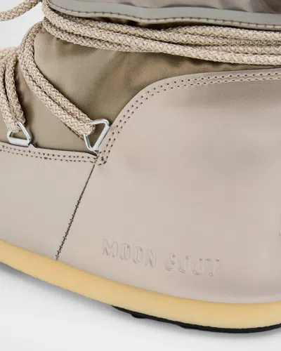 Moon Boot Icon Glance Satin Low Snow Boots In Silver