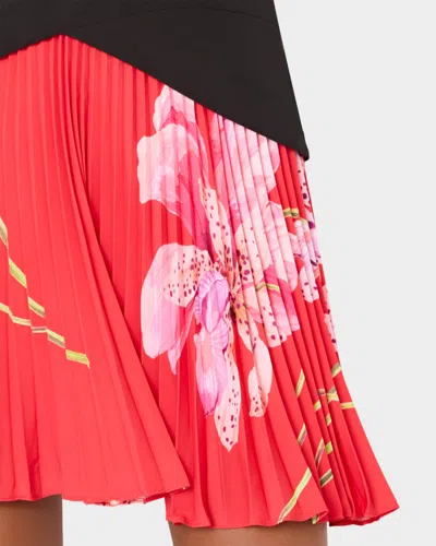 Milly Haddy Printed Pleated Mini Dress In Black