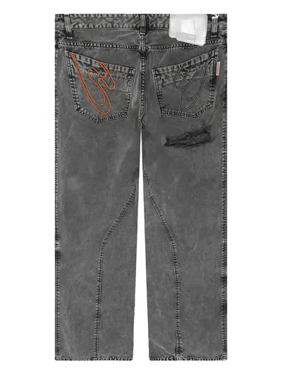 Pdf Embroidered Distressed Jeans In Black