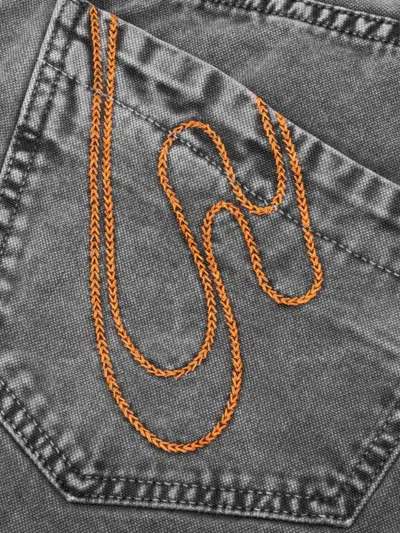 Pdf Embroidered Distressed Jeans In Black
