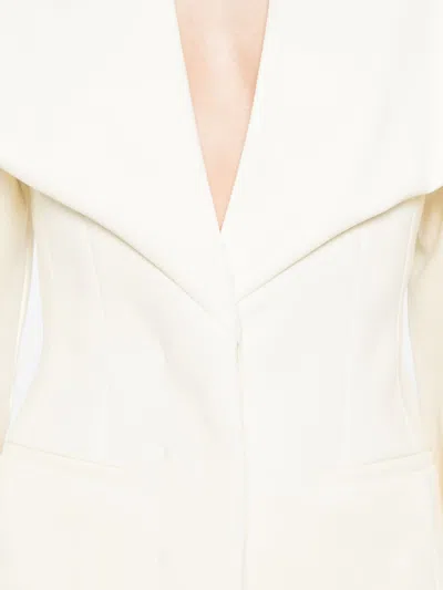 Jacquemus Chale Wool Blend Single Breasted Jacket In White