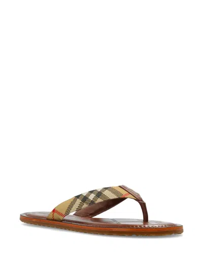 Burberry Check-pattern Sandals In Brown