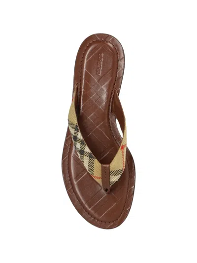 Burberry Check-pattern Sandals In Brown