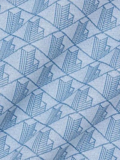 Lacoste Patterned Round Neck T-shirt In Blue