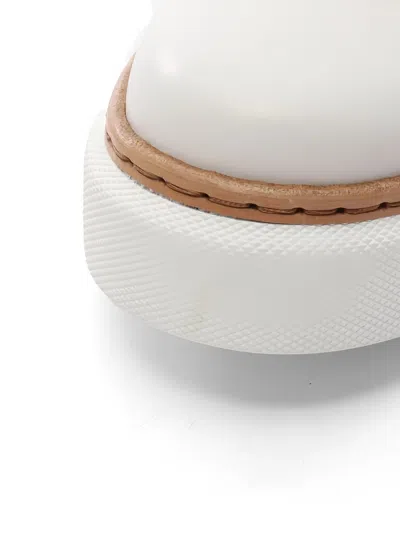 Pre-owned Hermes 2010s Flocon Leather Boots In White