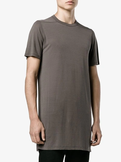 Shop Rick Owens Silk Blend Long T-shirt