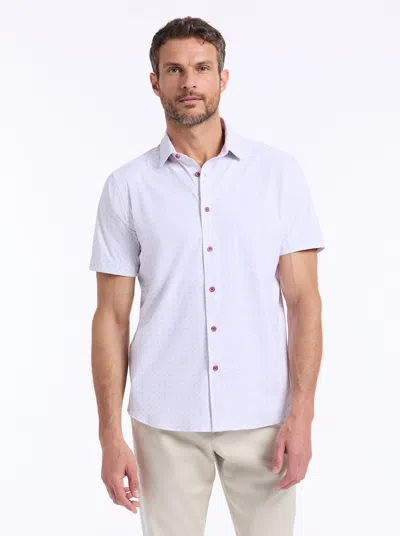 Robert Graham Brompton Knit Short Sleeve Button-up Shirt In White