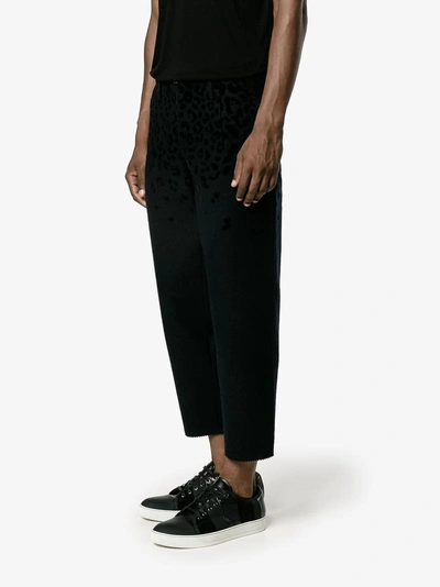Shop Kolor Cropped Leopard Print Trousers