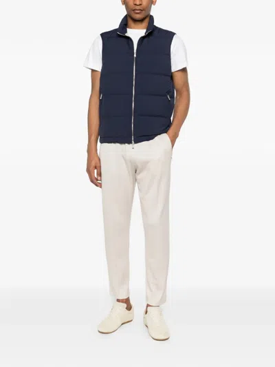 Eleventy Drawstring Zip-pocket Track Pants In Neutral