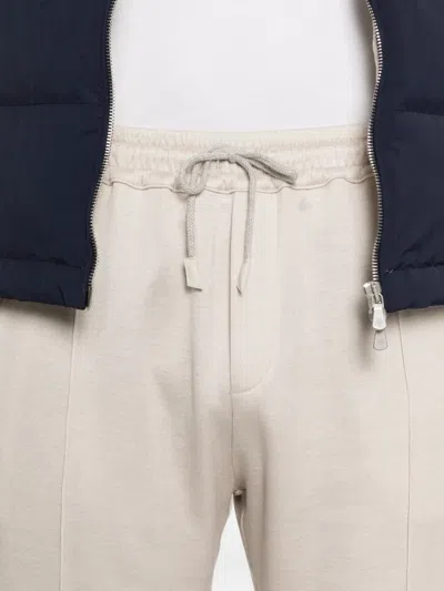 Eleventy Drawstring Zip-pocket Track Pants In Neutral