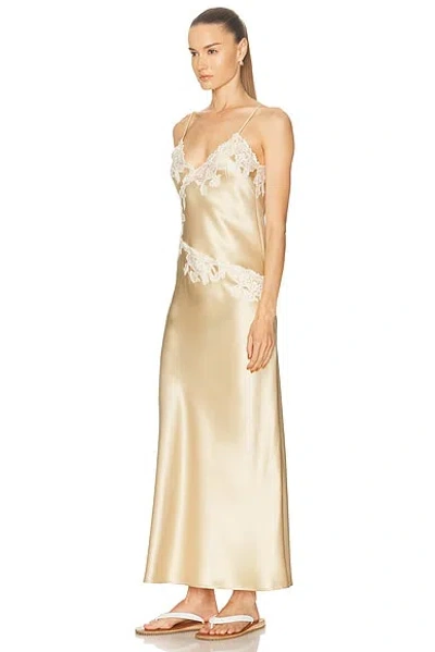 By Malene Birger Vera Lace-detailed Slip Midi Dress In Gold