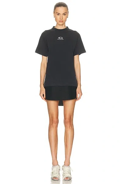 Balenciaga Women Hybrid T-shirt Dress With Sport Icon Logo In Black