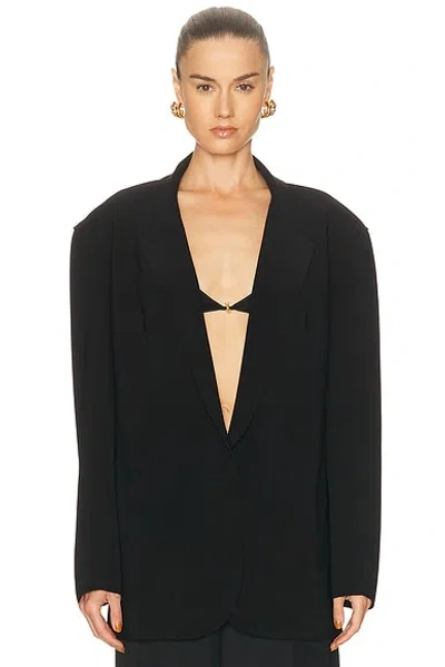 Norma Kamali Oversized Single Breasted Jacket In Black