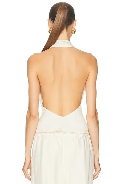 Lapointe Jersey Cowl Neck Top In White