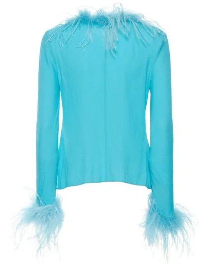 Giuseppe Di Morabito Feather Patchwork Cover-up In Blue
