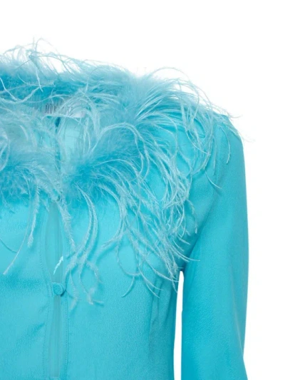 Giuseppe Di Morabito Feather Patchwork Cover-up In Blue