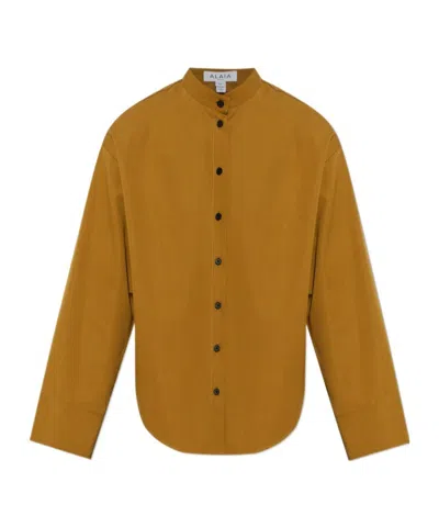 Alaïa Womens Alaia Button-through Layered Cotton Shirt In Brown | ModeSens