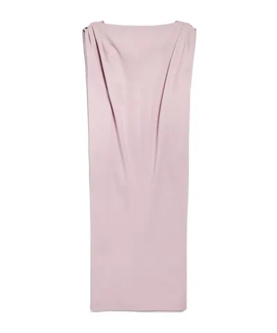 Balenciaga Gathered-shoulder High-neck Midi Sack Dress In Pink