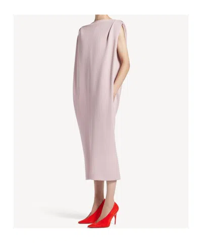 Balenciaga Gathered-shoulder High-neck Midi Sack Dress In Pink
