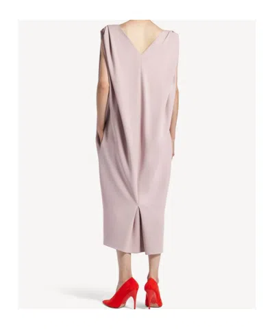 Balenciaga Gathered-shoulder High-neck Midi Sack Dress In Pink