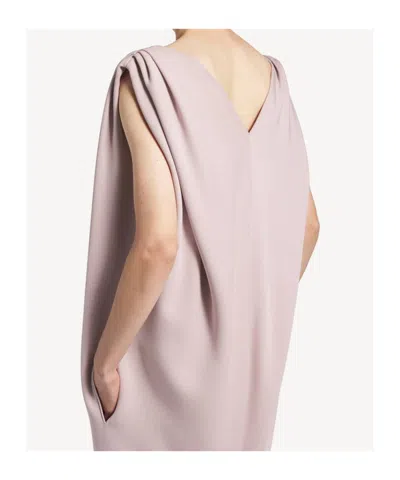 Balenciaga Gathered-shoulder High-neck Midi Sack Dress In Pink