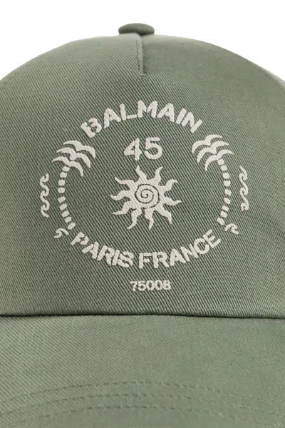 Balmain Logo Embroidered Baseball Cap In Purple