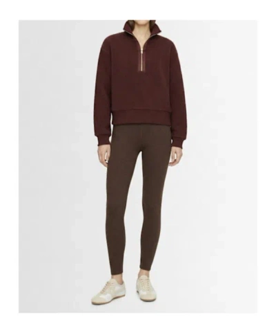 Varley Roselle Recycled Polyester Fleece Half Zip Pullover In Brown